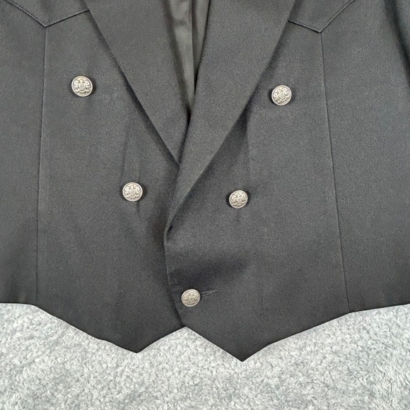 Pagano West Rockabilly Western Style Black Double Breasted Tailored Blazer - Picture 2 of 11